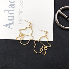 Load image into Gallery viewer, Punk Human Face Drop Earrings For Women Retro Abstract Hollow out Statement Hand Metal Fashion Dangle Earring Jewelry