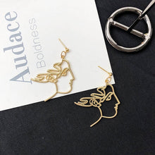 Load image into Gallery viewer, Punk Human Face Drop Earrings For Women Retro Abstract Hollow out Statement Hand Metal Fashion Dangle Earring Jewelry