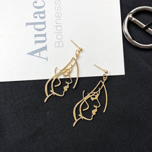 Load image into Gallery viewer, Punk Human Face Drop Earrings For Women Retro Abstract Hollow out Statement Hand Metal Fashion Dangle Earring Jewelry