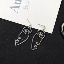 Load image into Gallery viewer, Punk Human Face Drop Earrings For Women Retro Abstract Hollow out Statement Hand Metal Fashion Dangle Earring Jewelry