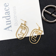Load image into Gallery viewer, Punk Human Face Drop Earrings For Women Retro Abstract Hollow out Statement Hand Metal Fashion Dangle Earring Jewelry