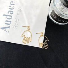 Load image into Gallery viewer, Punk Human Face Drop Earrings For Women Retro Abstract Hollow out Statement Hand Metal Fashion Dangle Earring Jewelry