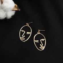 Load image into Gallery viewer, Punk Human Face Drop Earrings For Women Retro Abstract Hollow out Statement Hand Metal Fashion Dangle Earring Jewelry