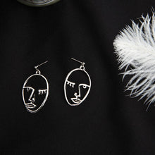 Load image into Gallery viewer, Punk Human Face Drop Earrings For Women Retro Abstract Hollow out Statement Hand Metal Fashion Dangle Earring Jewelry